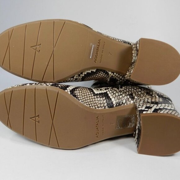 Aquatalia Leonora Snake Embossed Leather Boots Size 9 Weatherproof NEW - Picture 10 of 14